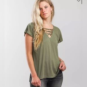 Buckle Red by BKE Strappy Knot Top
